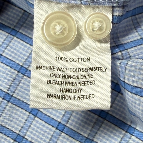 UNTUCKit Mens Large Blue White Plaid Long Sleeve Button Down Shirt 100 Cotton - Picture 6 of 10